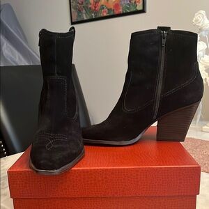 Chinese Laundry Black Suede Ankle Boots